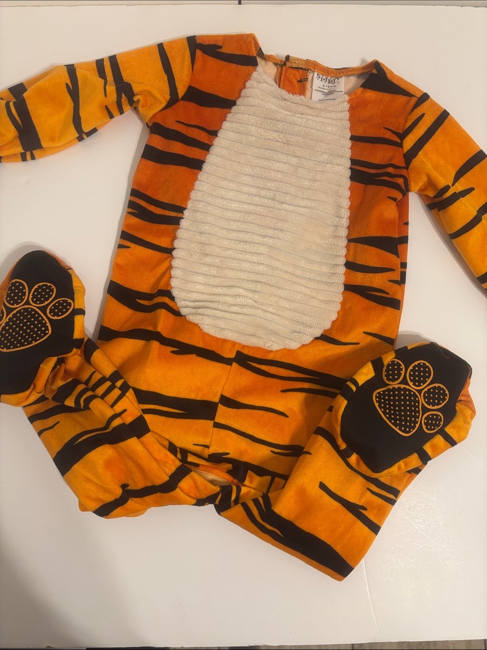Baby Tigger One-Piece Costume with Paw Grip - 6-12 M